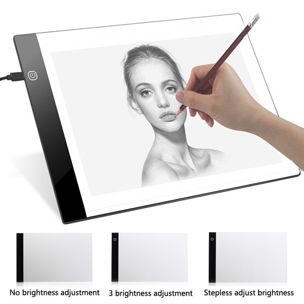 LED Light Box Artist Thin Art Stencil Board Tracing Drawing Board Plat LED Drawing Board USB Powered A4 Copy Station