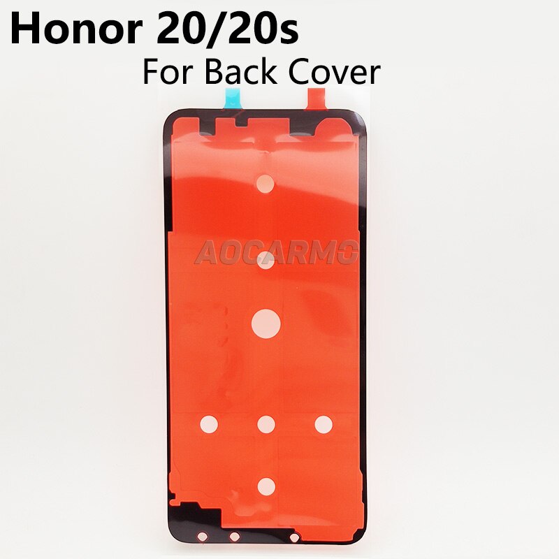 Aocarmo frente display lcd tela adesiva voltar bateria capa traseira adesivo fita de cola para huawei honor 20 / 20s