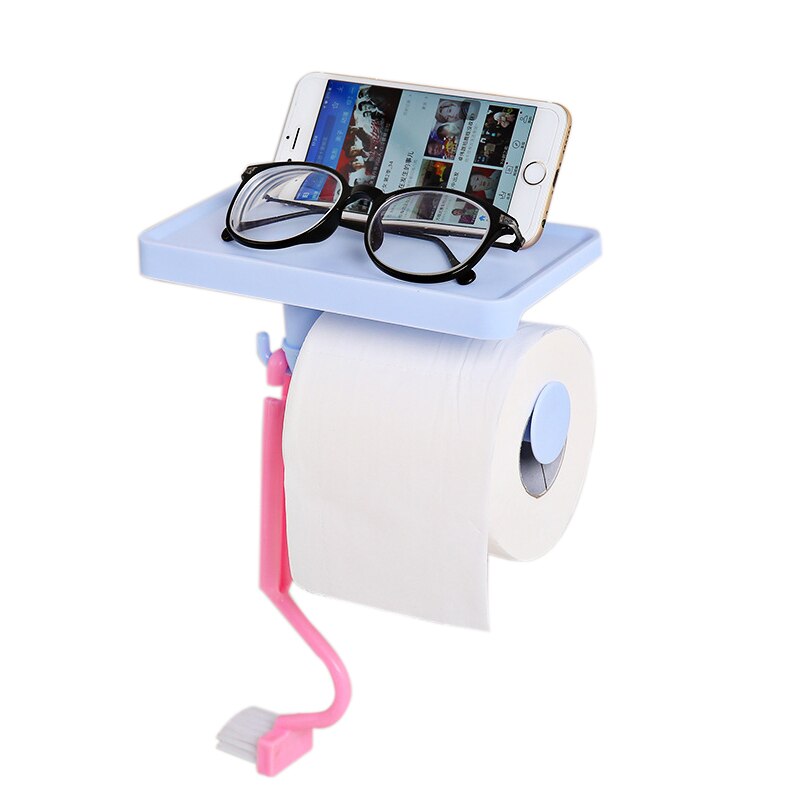 Blue Seamless Hanging And Pull-Out Tissue Box Plastic Tissue Box Pumping Box Roll Paper Box Bathroom Door Desk,18.4 x10cm ,1pc