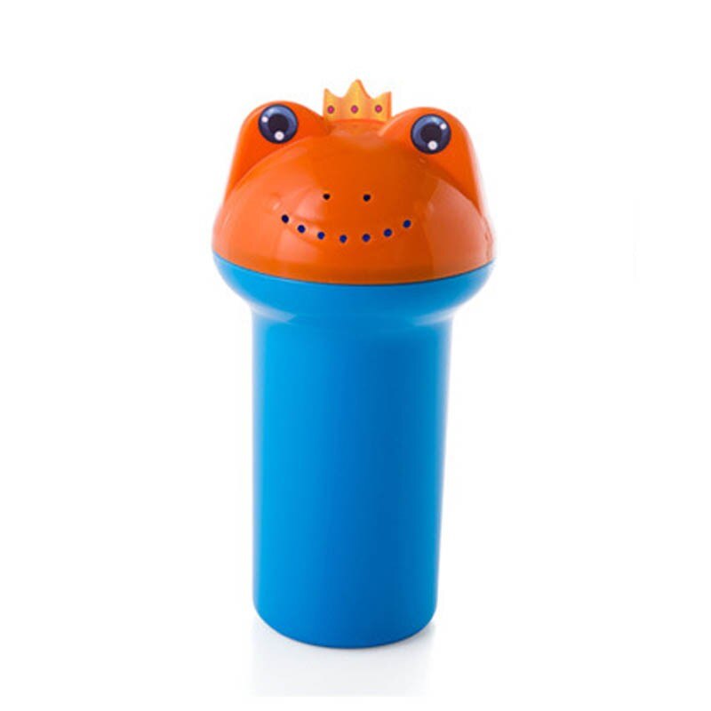 Cuchara de agua de dibujos animados para ducha de bebé, taza de champú para bebé, accesorios para la cabeza: Azul