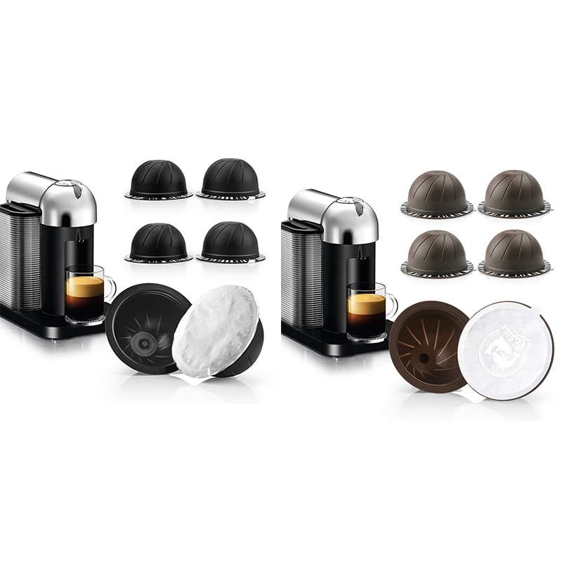 nespresso machine 3PC Refillable Reusable Coffee Capsules Pods for Nespresso VertuoPlus Vertuoline GCA1 with 60PC Foil Lids