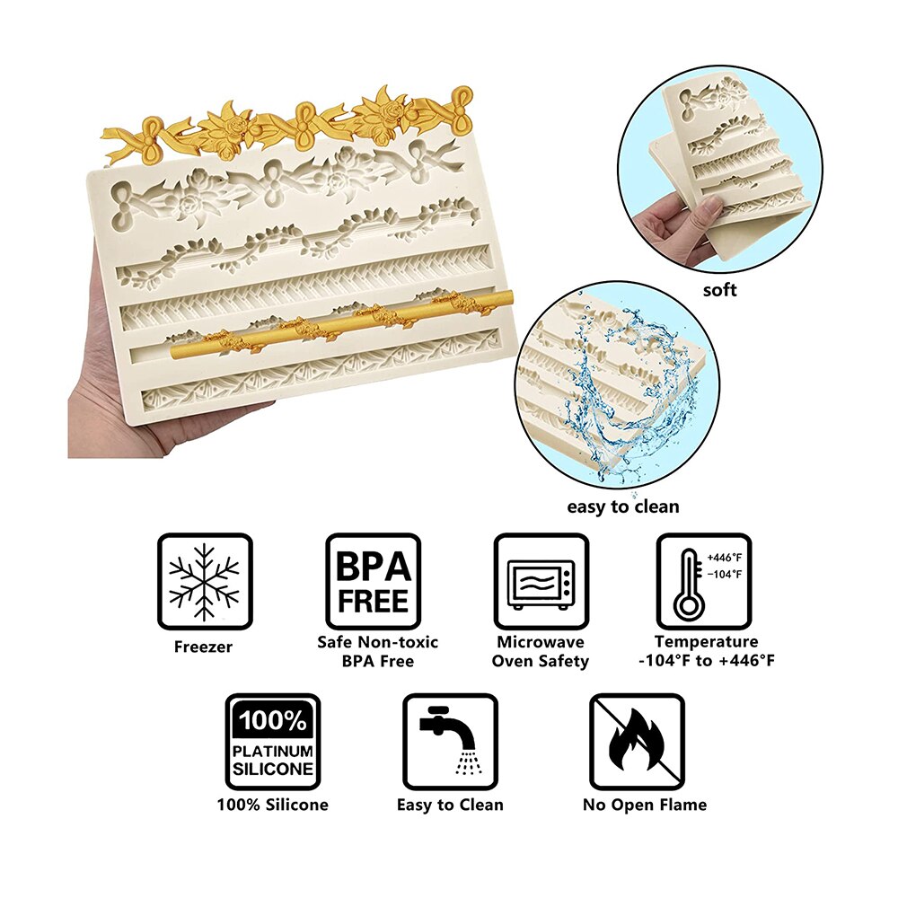 Barock Fondant Formen 3d Zauberstab Tafel Beton Formen Europa Jahrgang Rattan bilden aufbringen Tonne Modellierung Silikon bilden für Gips
