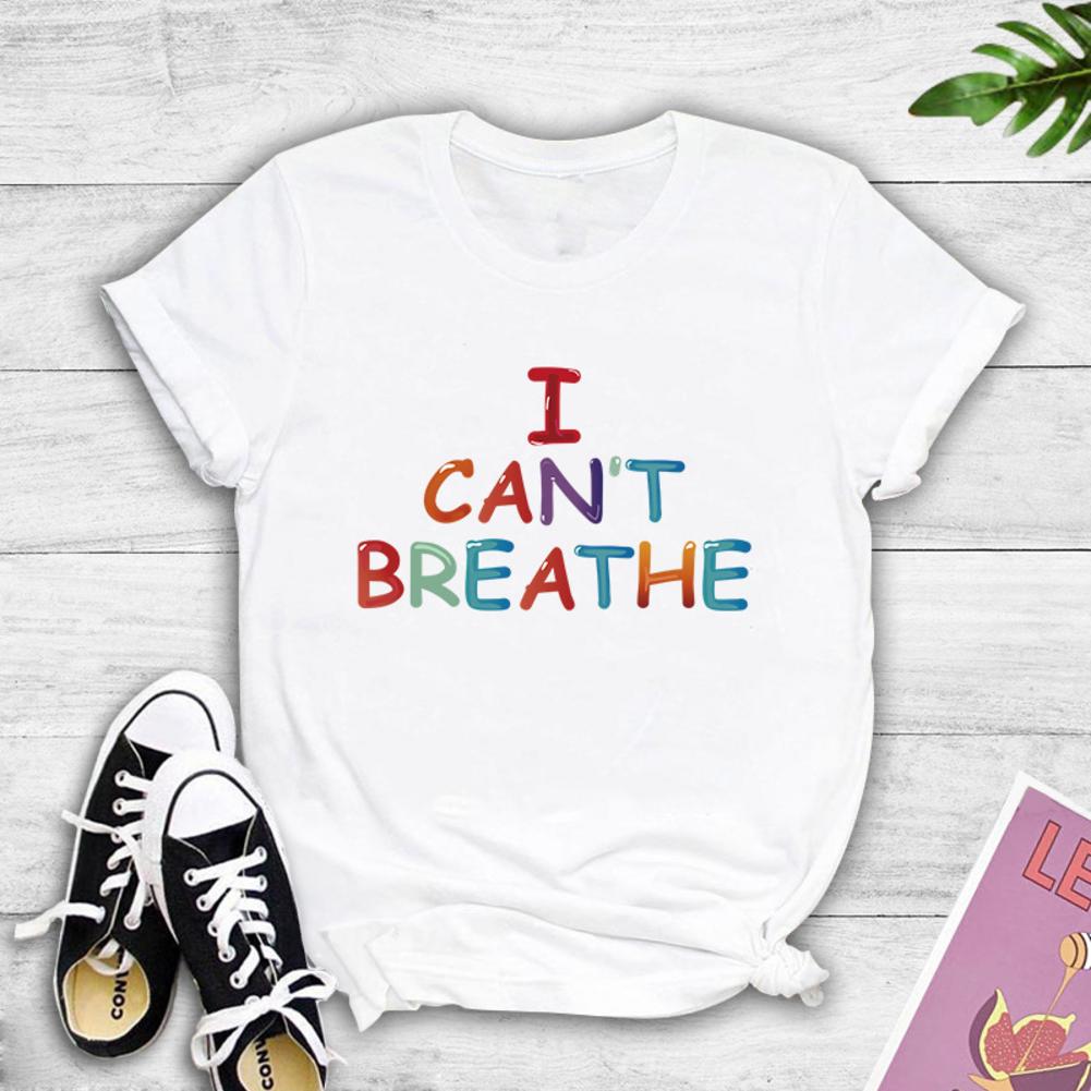 T-camicia da donna I potere non respirare T-camicia morbida e confortevole da frangia superiore chiamata per pace camicia nera per la vita