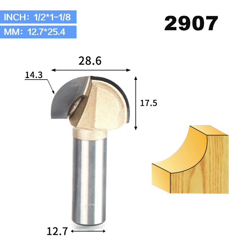 HUHAO 1pcs 6/8mm Shank Double Edging Router Bits for Wood Cove Box Bit CNC Milling Cutter Carbide Woodworking Tools: 2907