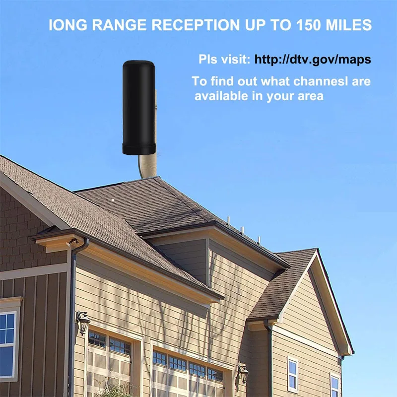 Powerful Outdoor Indoor Strong Signal HDTV DVBT2 HD 4k Full TV Signal Amplifier Digital Antenna For High-Range TV