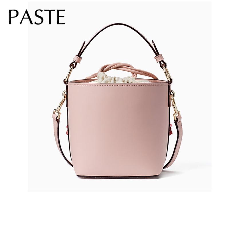 Flamingo bordado design adorável rosa balde saco pequeno couro do plutônio feminino bolsa de ombro bonito menina crossbody saco diário bolsa