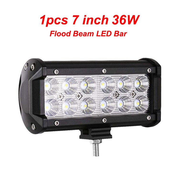 NLpearl 4-20inch Spot Flood LED Light Bar 12V 24V Offroad LED Bar for Car Boat 4x4 Truck 18W 36W 72W 126W Combo LED Work Light: 1pcs 36W flood bar