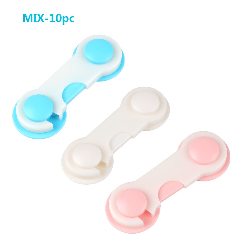 10pc Baby Security Protection Plastic Lock Child Cabinet Locking of Children Locking From Doors Drawers Baby Safety: 10pc-B06-mix