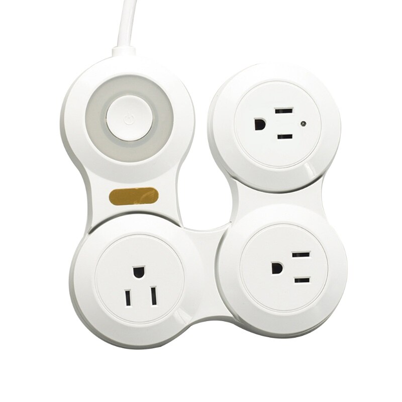 1 pcs US 3/4/5 digits flexible and flexible American standard rotating power strip SB charging strip power strip T8NA: 3-B