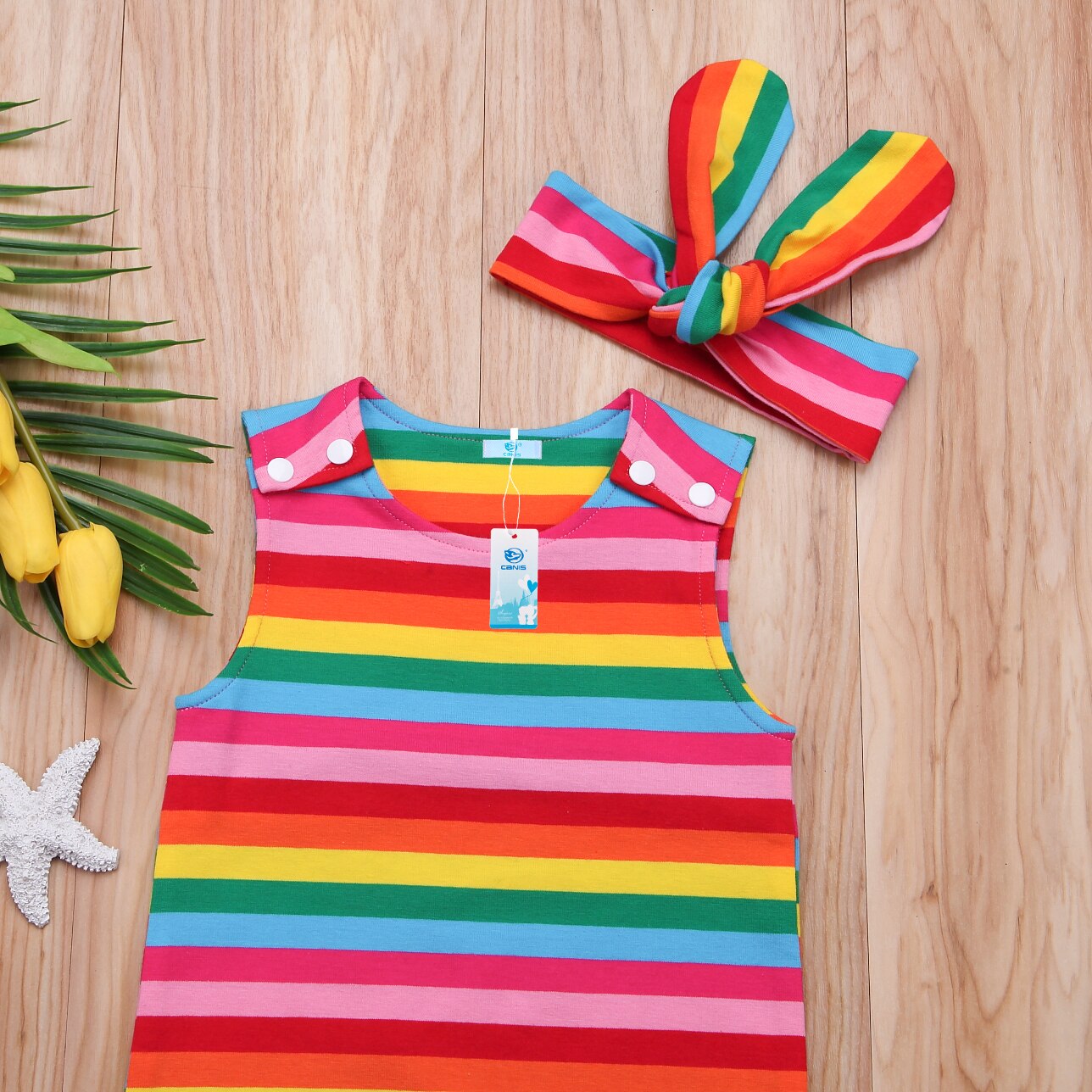 Pudcoco Neue Nette Infant Kleinkind Neugeborenen Baby Overall Romper Stirnband 2 stücke Regenbogen Ärmel Bunte Outfits