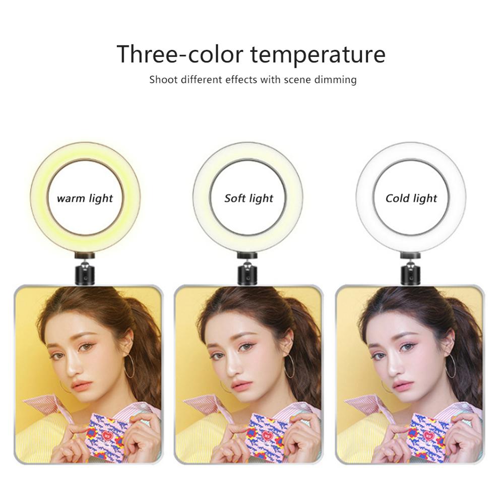 6/10 pollici A LED Selfie Anello di Luce foto per Live/Riprese Video Dimmable youtube con Supporto Da Tavolo 3000-5000K Trucco Luce di Riempimento