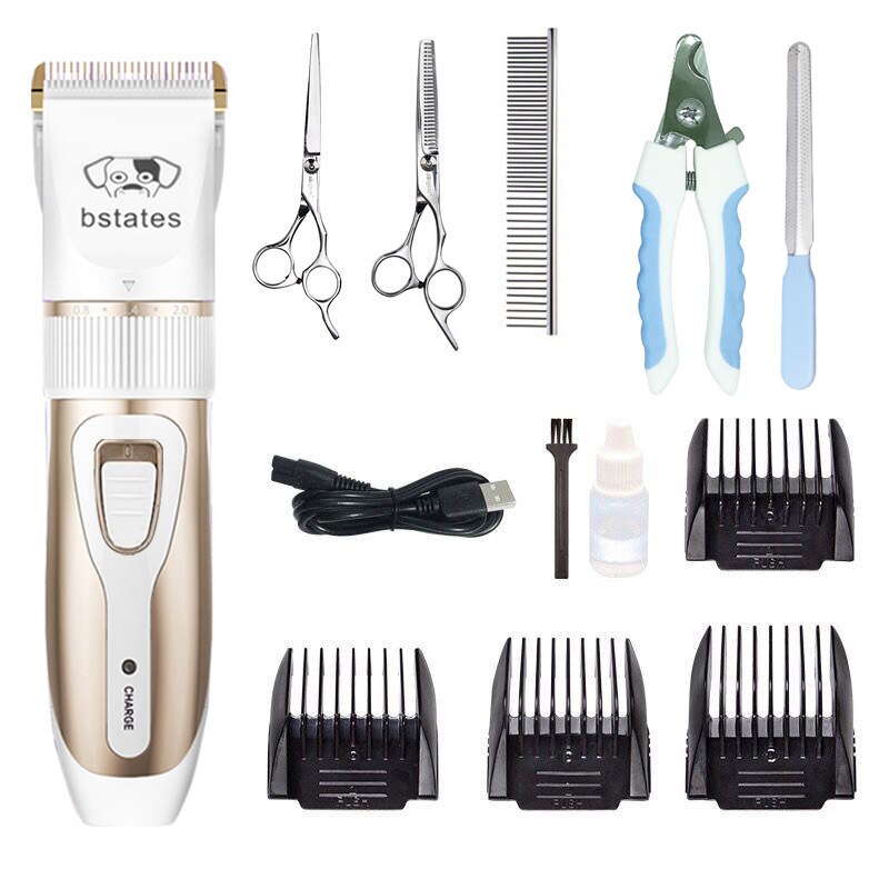 Dog Clipper Dog Hair Clippers Grooming (Pet/Cat/Dog/Rabbit) haircut Trimmer Shaver Set Pets cordless Rechargeable: Bstates-Blue