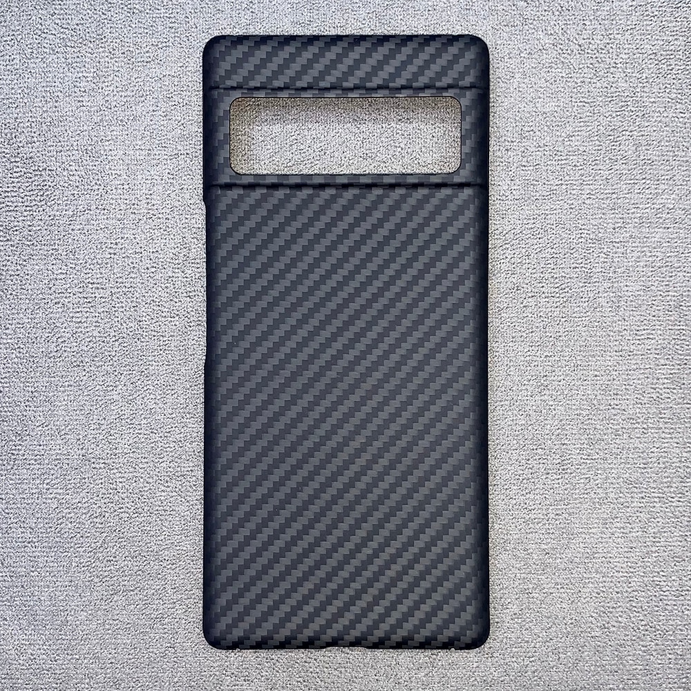 Ytf-Carbon Echt Carbon Case Voor Google Pixel 6 Pro Case Fijn Gat Camera Anti-Val Cover pixel 6 5G Aramid Fiber Shell: Google Pixel 6 / Black (Big hole)