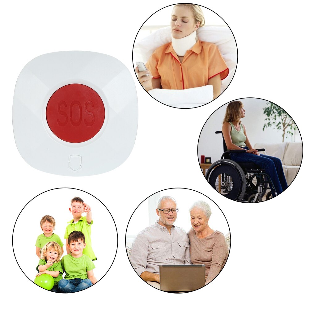 Wireless Remote Call Button SOS/Emergency Button 433MHz Caregiver Pager Alarm Alert System Home Secure Alarm System
