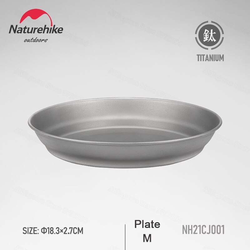 Naturehike draussen Liefert Ultraleicht Reinem Titan Geschirr Tragbare Picknick Grill Camping Platte Schüssel Natur Wanderung Ausrügestochen: M-Platte