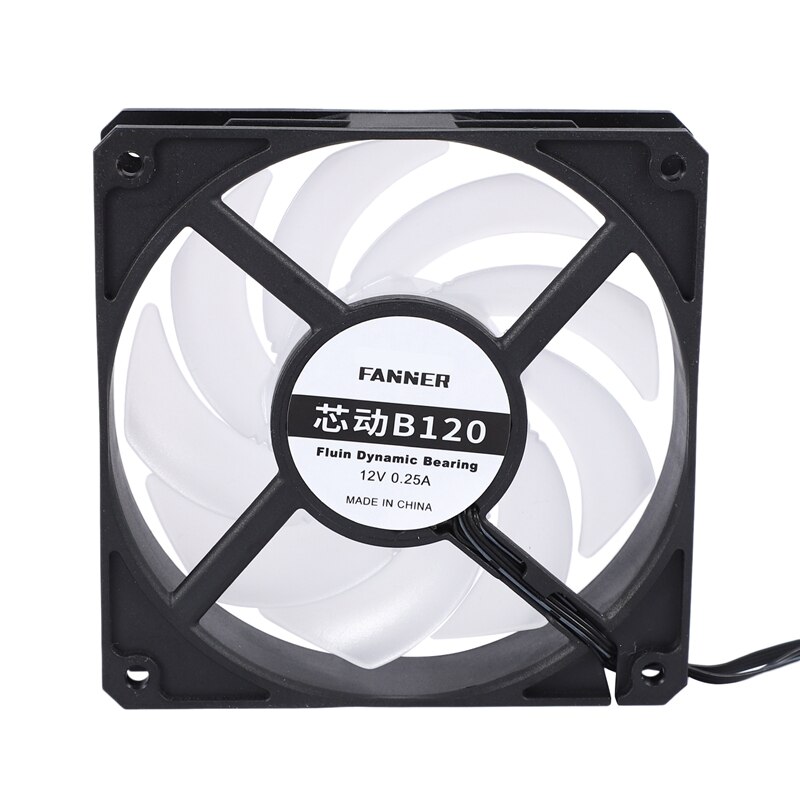 Rgb fan 12cm chassis ventilator stationær computer rgb køleventilator  dc 12v argb vandkøling radiator cpu radiator ventilator