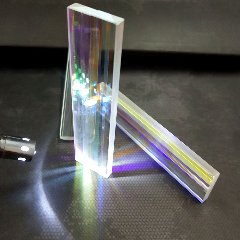 3pcs Rectangle Prism Dichroic Prisma Stained Glass Optical Experiment Instrument Home Decoration Art Necklace DIY