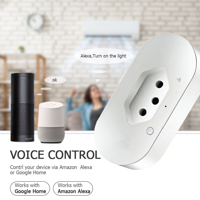 Tuya – prise de courant intelligente WiFi, 16a, sans fil, commande vocale, compatible avec Alexa Google Home