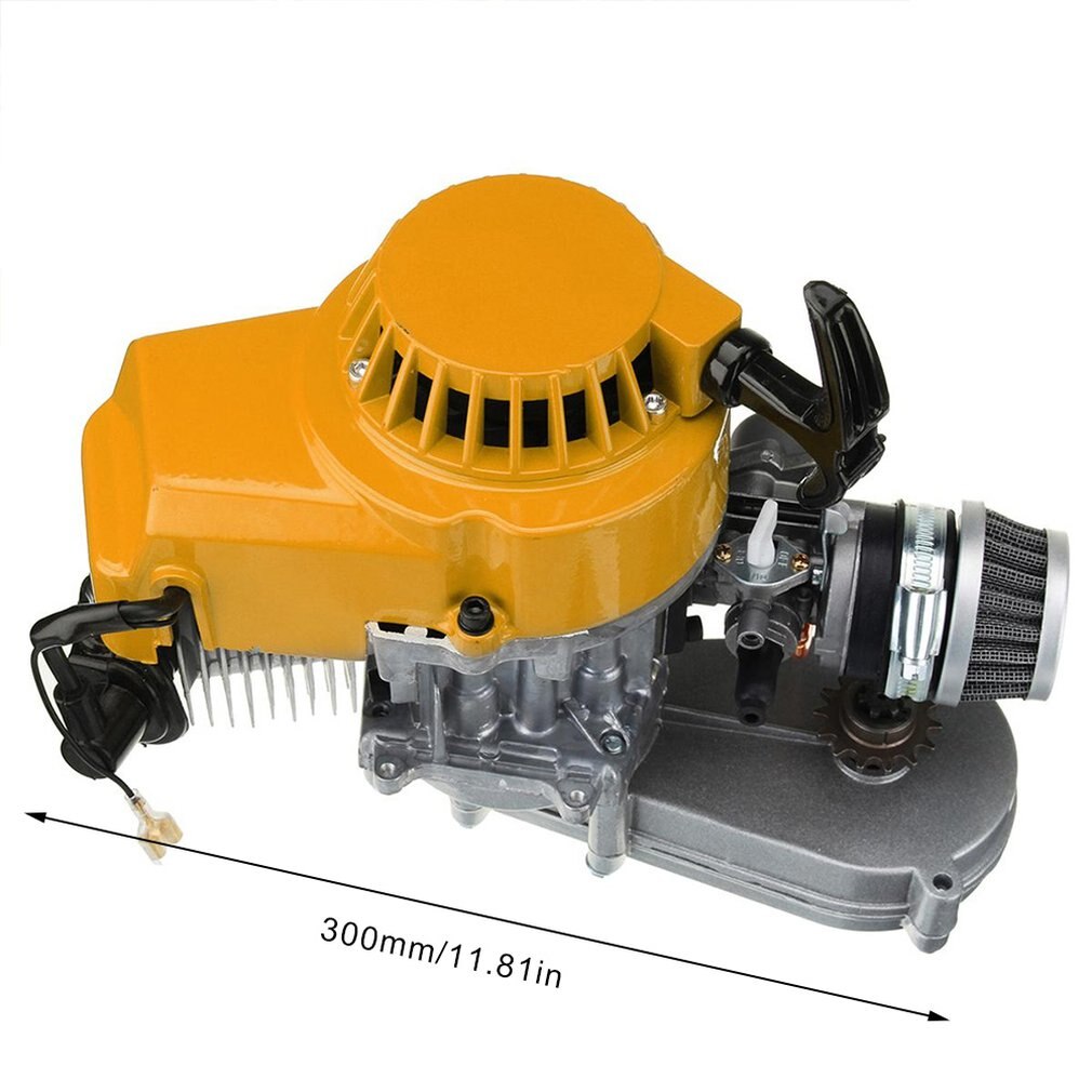 Exquisitely Durable 49cc Mini Dirt Bike Engine With Transfer Box Yellow Pull Start Mini Moto Yellow