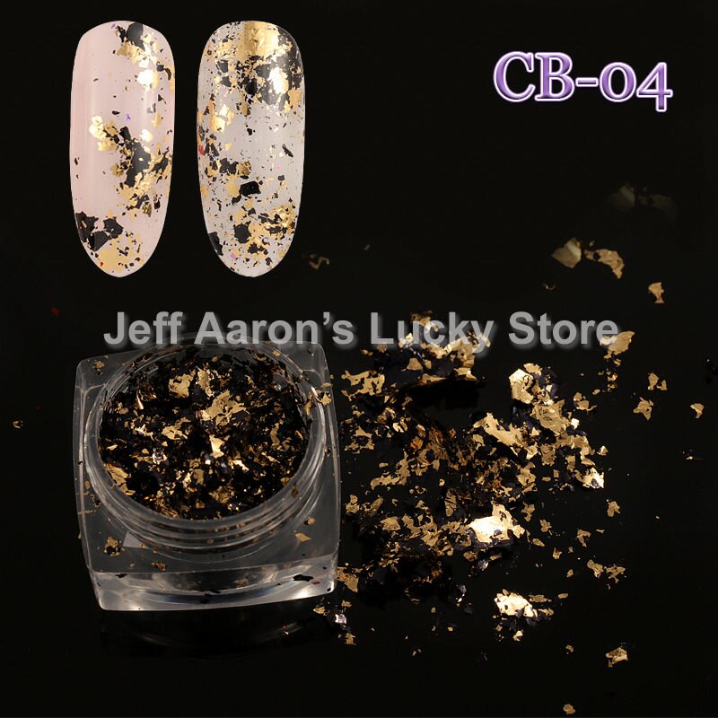 Glitter nagelfolie goud zilver decal pailletten platina papier metaal manicure nagelkunst decoratie benodigdheden gereedschap 10 kleuren beschikbaar: Cb04