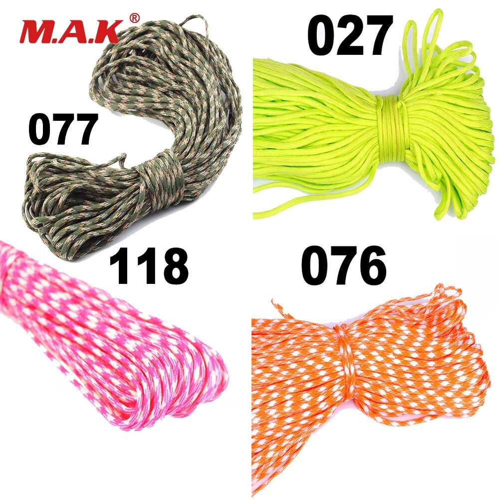 25/50/100/FT Paracord 550 8/16/32/m Parachute Cord Lanyard Rope Mil Spec Type III 7 Strand Climbing Camping Survival Equipment