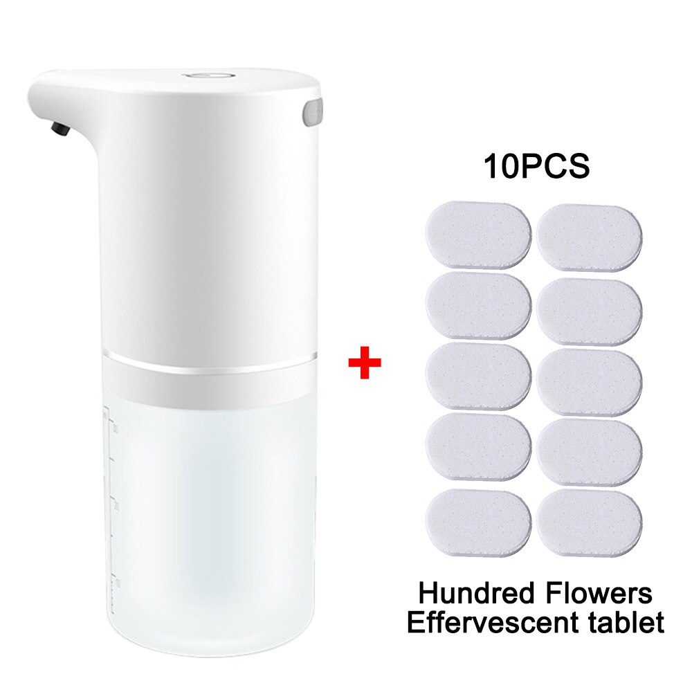 Dispensador de jabón automático sin contacto, máquina de espuma inteligente con carga USB, Sensor infrarrojo, Manos libres de jabón líquido, desinfectante: White Set A