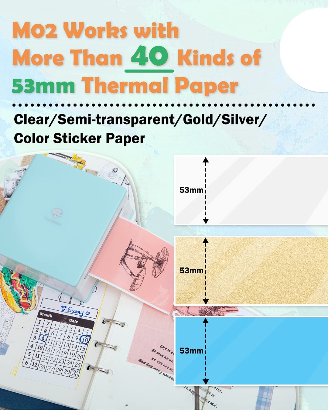 Phomemo M02 Thermal Portable Printer Wirelessly BT 203dpi Photo Label Memo Wrong Question Printing with USB Cable Imprimante