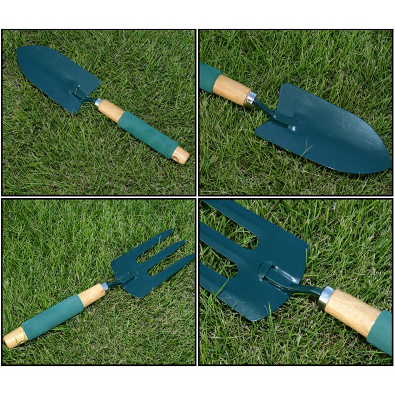 6pcs Metal Rake Gardening Tools Set with Sponge Wooden Handle Gardening Supplies _WK