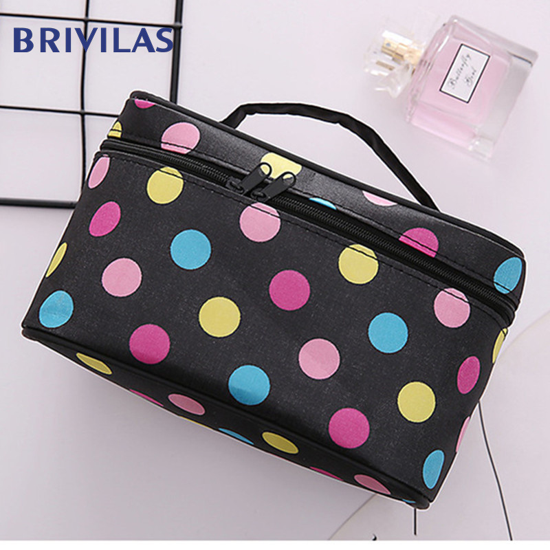 Brivilas saco cosmético feminino maquiagem organizador de viagem à prova dwaterproof água saco de higiene pessoal moda portátil espelho saco de lavagem compõem bolsa