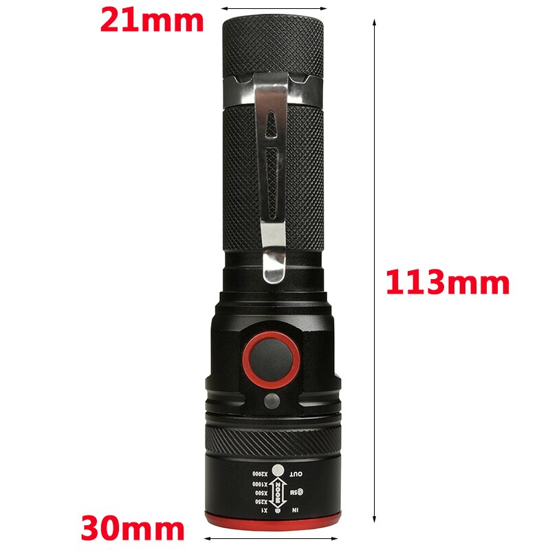XM-L-linterna Led T6 recargable por USB, batería de 18650, 3000LM, de aluminio, resistente al agua, 3 modos, para ciclismo, Camping, Litwod