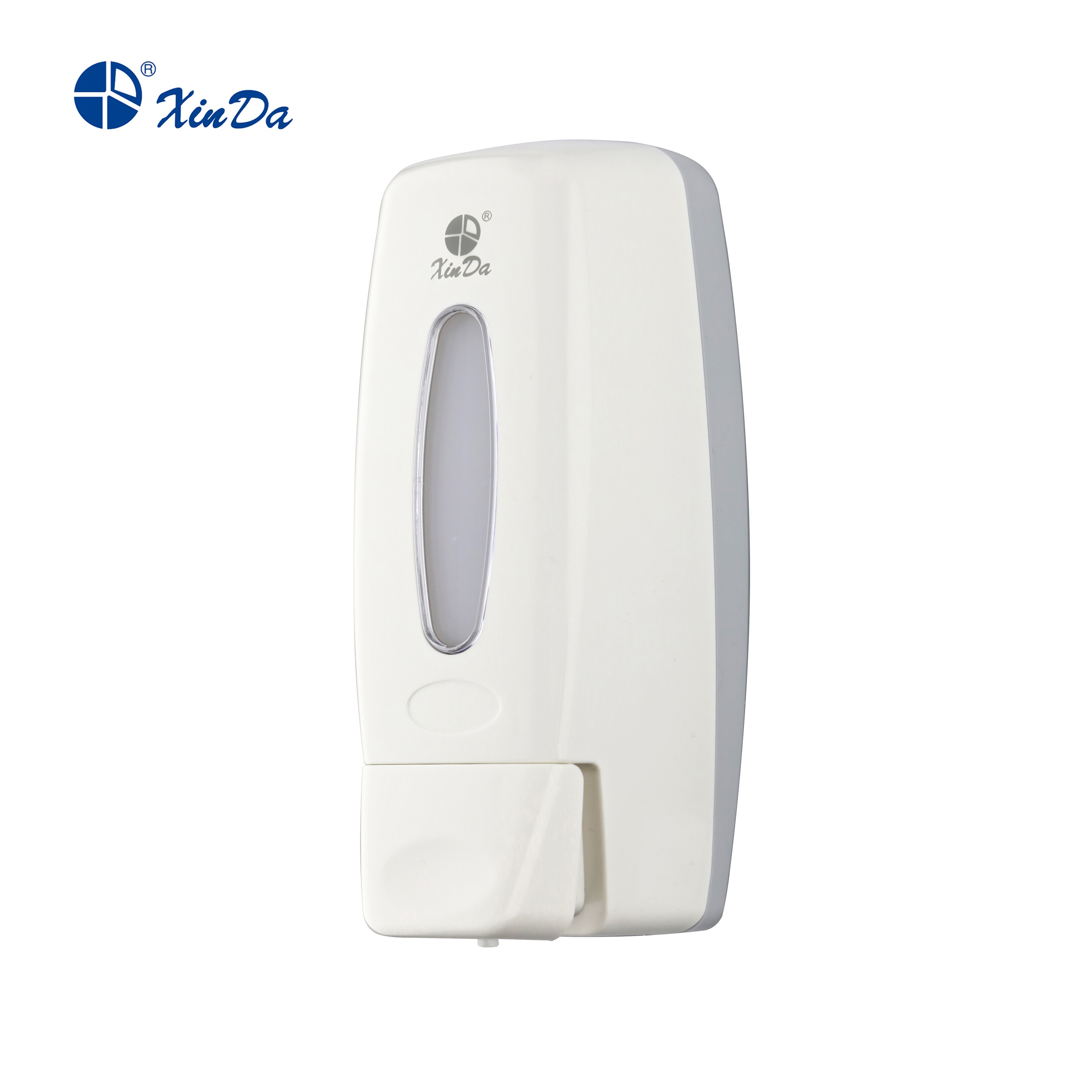The Xinda ZYQ36 Shampoo Soap Dispenser 360 mL Manual Push Pump Bathroom Plastic White Wall Mounted with Key-Locked Protection