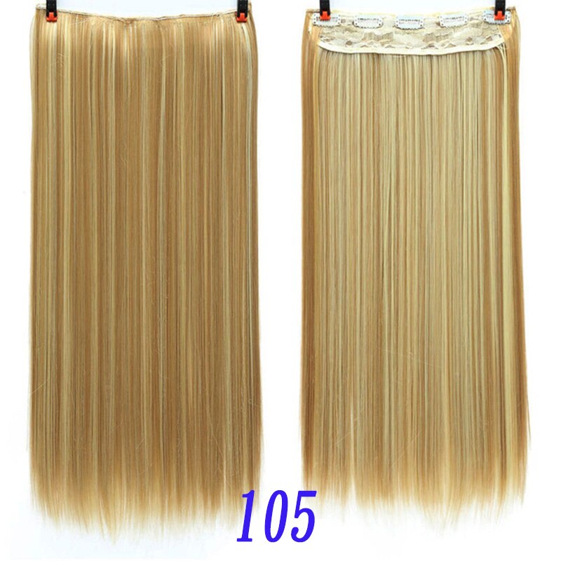 Xuangunag 5 klipp lange rett kvinner clip in hair extensions naturlig silkeaktig rett hår extension the gradient color: 105