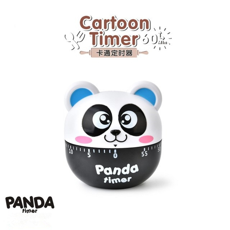 Lovely Panda Timer Cartoon 60 Minutes Countdown Alarm Timer Cooking Dial Timers Counter Reminder Kitchen Accessories