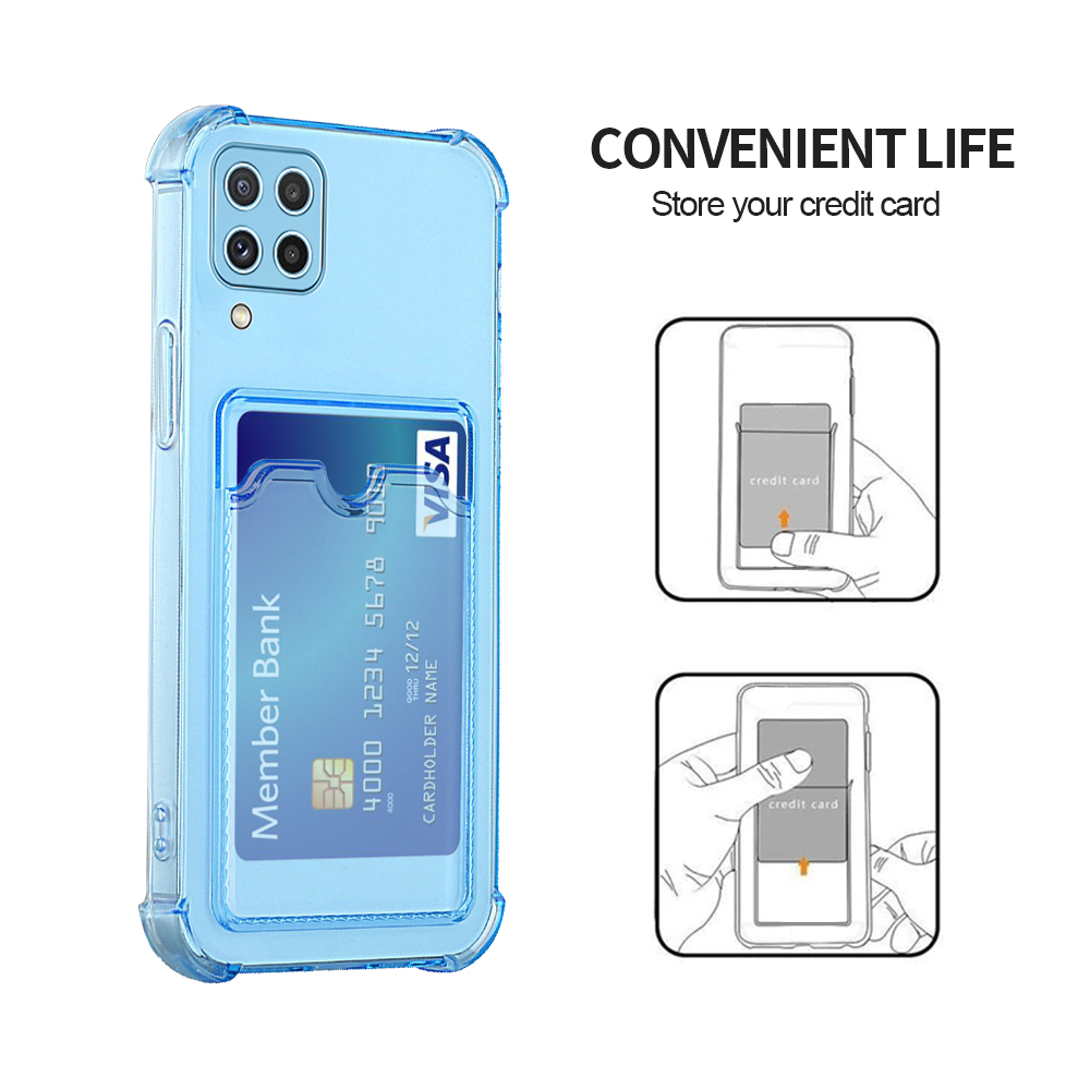Handyhülle 02 a225f a125f kartenfach für samsung Galaxis  a22 a42 a12 a02, 22  a 12 weicher Stoßstange 42 transparente schutzhülle
