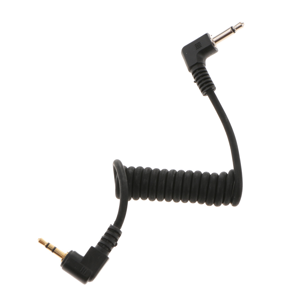 2.5mm to 3.5mm Male Flash PC Sync Extend Spring Cable Cord Wire for PE-16NE/Yongnuo RF-602/JY-2004 3.3ft