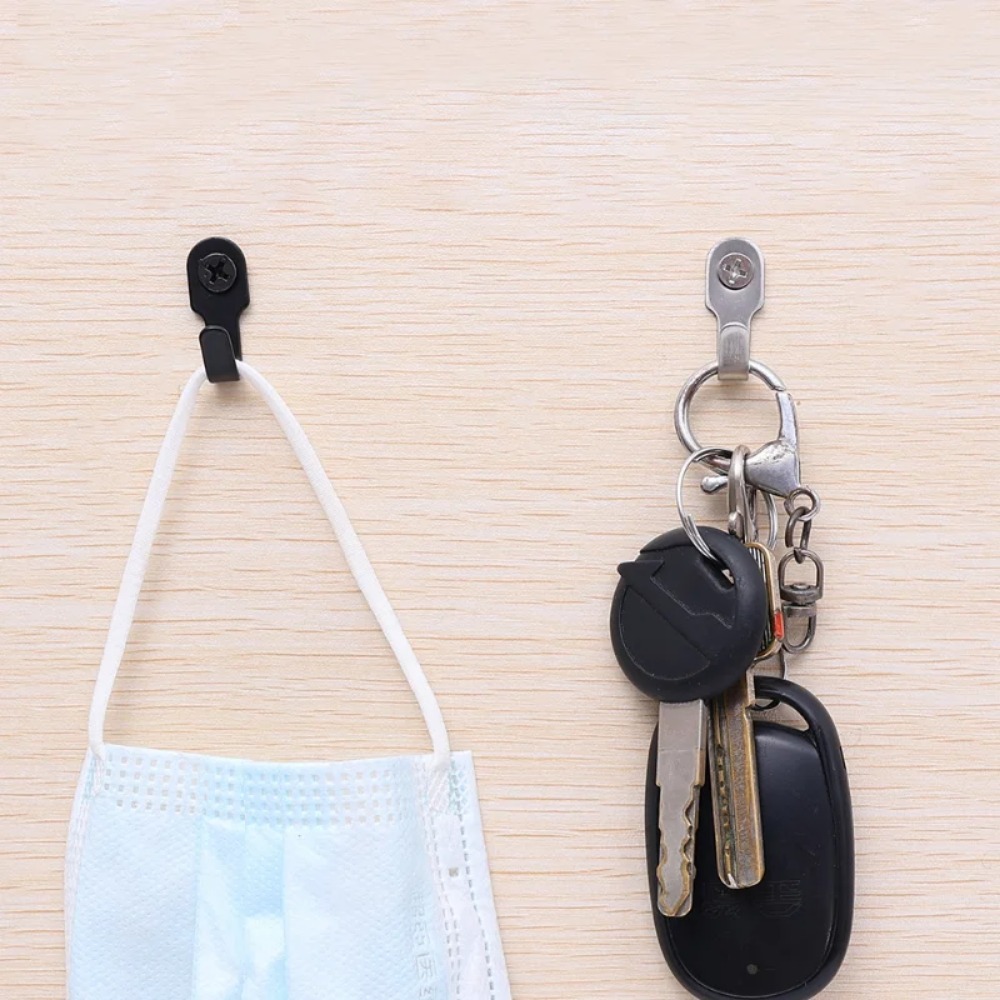 Juego de 20/1 Mini gancho en forma de J con tornillo, artículos de acero inoxidable, estante para llaves, ganchos de perforación de pared, accesorios de cocina, accesorios de baño