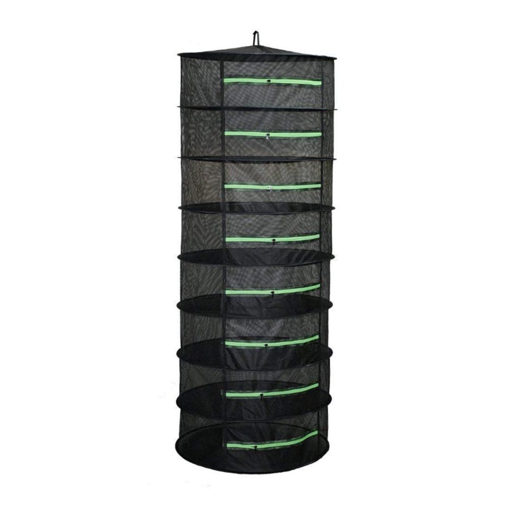 Multifunctional Drying Rack NET Dryer 4/6/8 Layer 0.6M Zipper Mesh Hydroponics For Food Clothing And Plant Flowers Quickly Dry: 8 layer