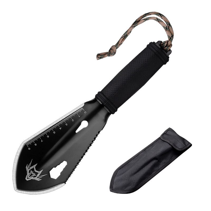 Multipurpose Portable Mini Shovel Stainless Steel Garden Shovel Spade Twig Pare Sawtooth Wrench Ruler Digging Hole Knife Spear