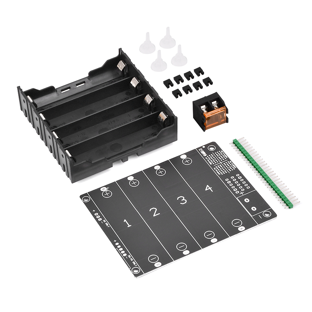 4 Sleuven 21700 18650 Batterijhouder In Parallel 3.7V-Polig Zwart Voor Het Solderen Van Opbergdoos In Parallelle Plastic Batterijbehuizing
