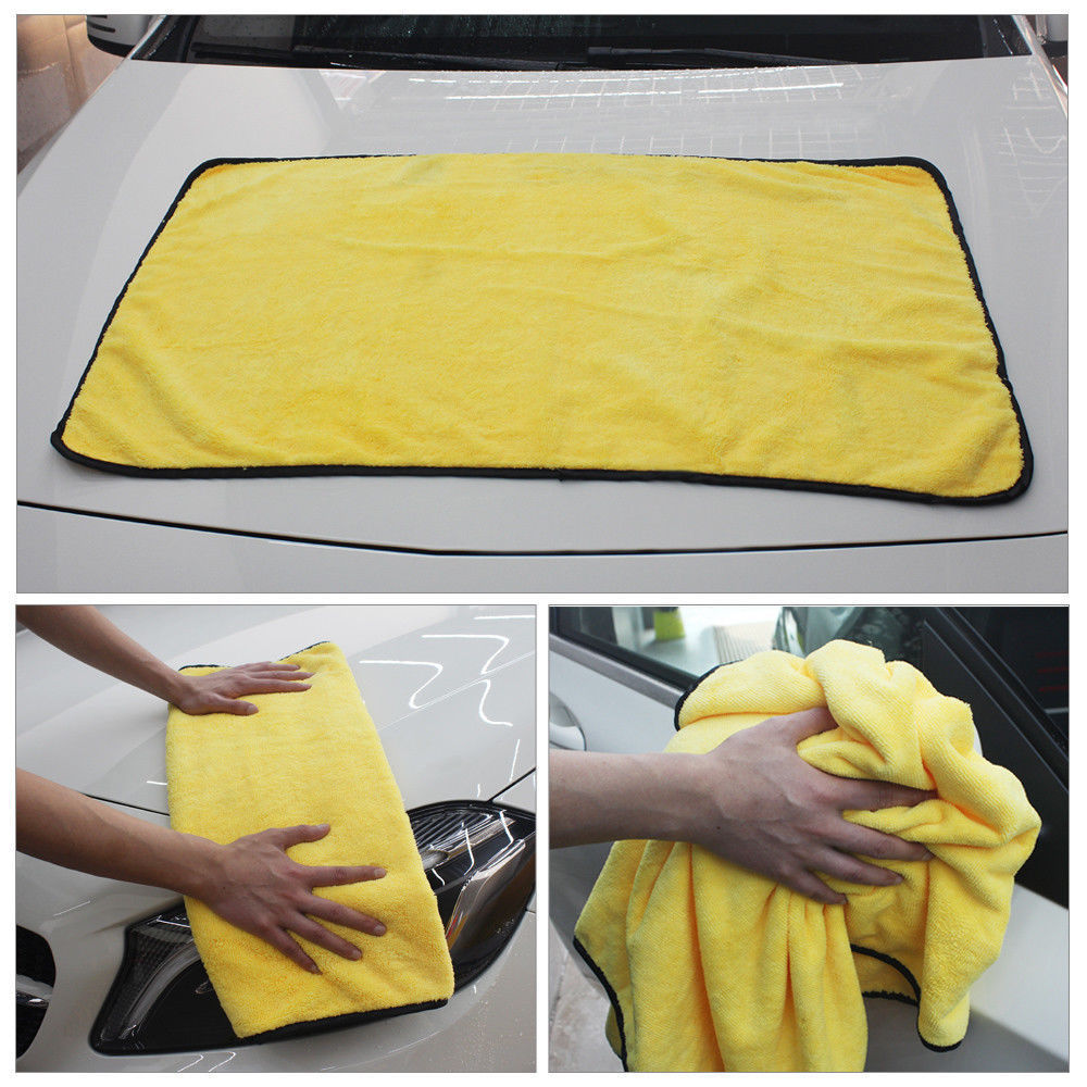 4 størrelse superabsorberende bilvaskeklud mikrofiberhåndklæde rengøring tørringsklude klude, der beskriver bilhåndklæde bilpleje polering