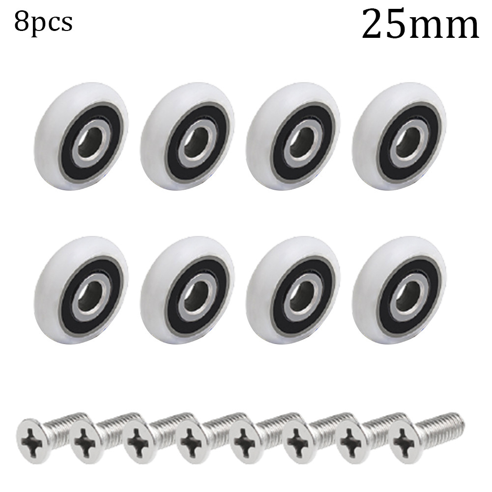 8Pcs Bad Schrank Roller Rad Dusche Zimmer Zubehör Lager Roller Rad 19/23/25mm Dusche zimmer Roller/Läufer/Räder: Grau