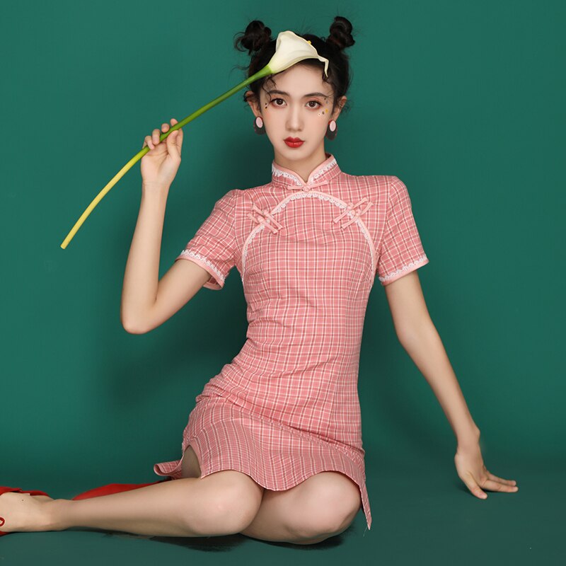 Zomermeisjes cheongsamjurk voor vrouwen, traditioneel dagelijks modern, slank chinees, retro qipao hanfu-jurkje