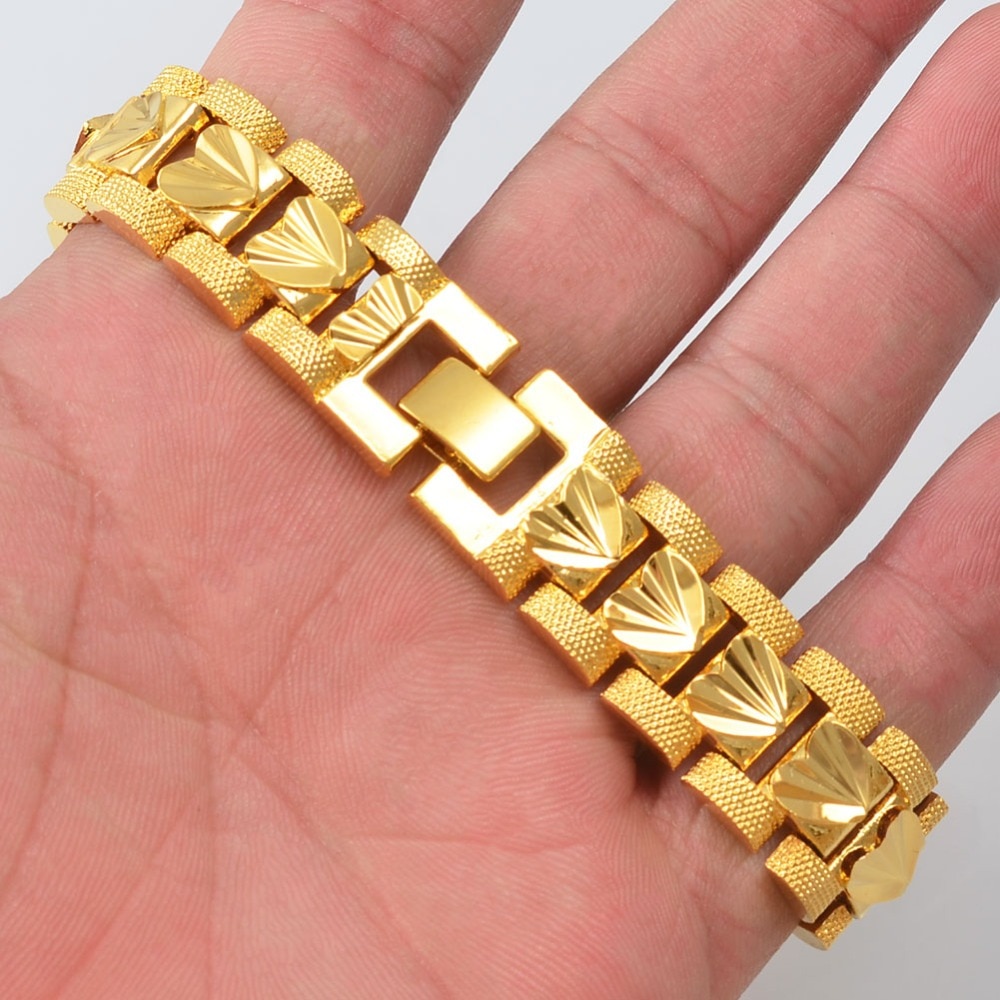 Anniyo Hart Brede Armbanden Voor Vrouwen Mannen Gouden Kleur Sieraden Arabische Afrikaanse Goud Bangle Van Vrouw Man #013307