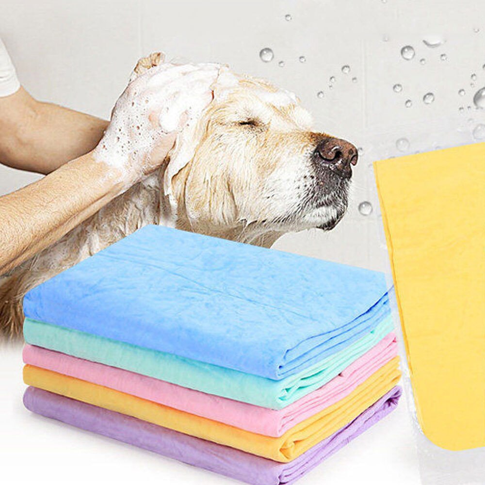 Toalla de baño para mascotas, absorbente, suave, para perros y gatos, PVA, de secado rápido