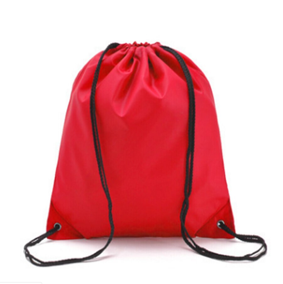 Sports Waterproof Drawstring Bags String Bag Printed Backpack Pull Rope Men Female Oxford Gym Casual Bag: Red