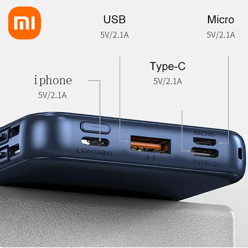 Xiaomi power bank 50000mah carregamento sem fio magsafe power bank carregamento magnético fio embutido bateria do telefone móvel para iphone