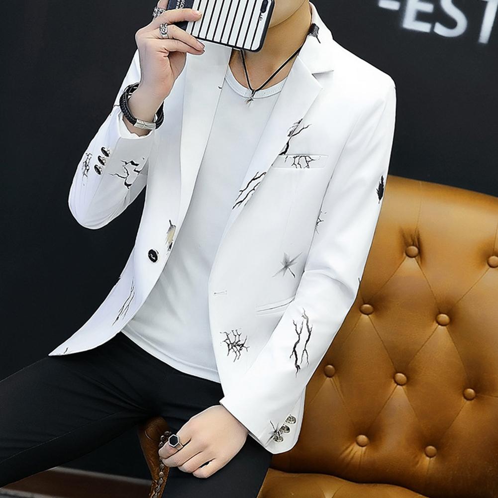 Stylish Jacket Formal One Button Suit Men's Business Blazer Slim Wedding Button Coat Jacket