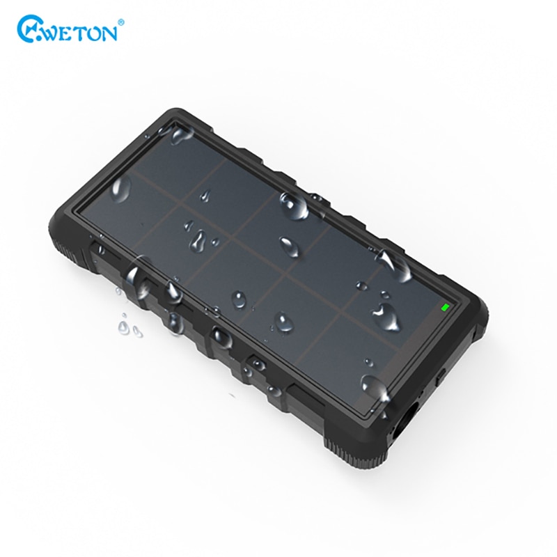24000 mah zonne-energie powerbank, waterdichte zonnelader, usb-poorten, externe oplader, powerbank voor iphone, xiaomi, led-licht powerbank