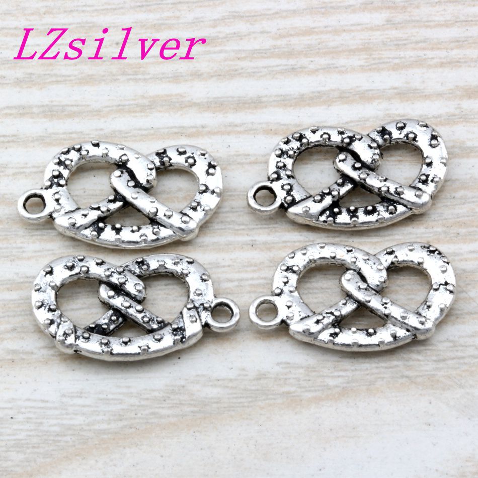 100pcs Zinc Alloy Philadelphia Soft Pretzel Food charm Pendants 13x23mm DIY Jewelry A-0101D