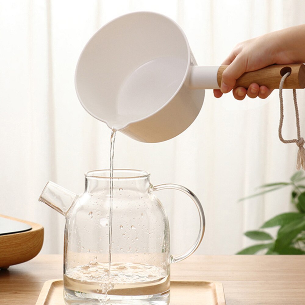 2pcs Water Ladle Wooden Long Handle Water Scoop for Home Kitchen